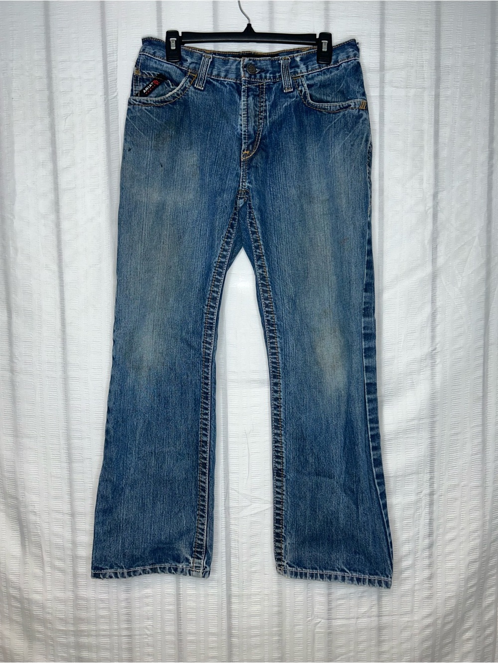 Ariat Work FR M4 Low Rise Boot Cut Jeans Mens 30x30 Blue Flame Resistant Denim